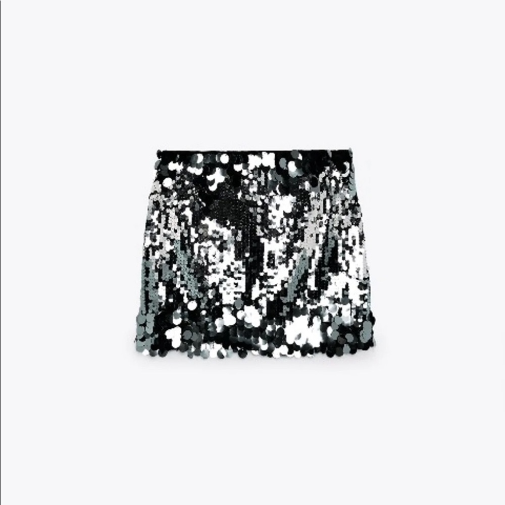 LAST NWT ZARA SHORT SEQUIN SKIRT - Picture 15 of 15
